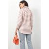Женская рубашка большого размера с передним карманом дровосека с плиткой