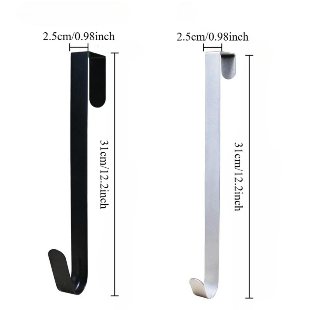 2pcs Over The Door Wreath Hanger Metal Hook for Christmas Wreaths Seasonal Decor Wreath Holder