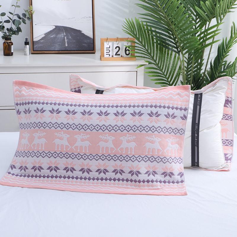 Yiwenwo Нескользящая Хлопковая Марлевая Наволочка Extra Large с Фиксирующими Ремешками для Студентов и Взрослых