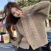 Slouchy Knitted Cardigan Autumn and Winter 202 Sweater On the Outside Women Retro Simple and Versatile Cardigan Sweater Female
