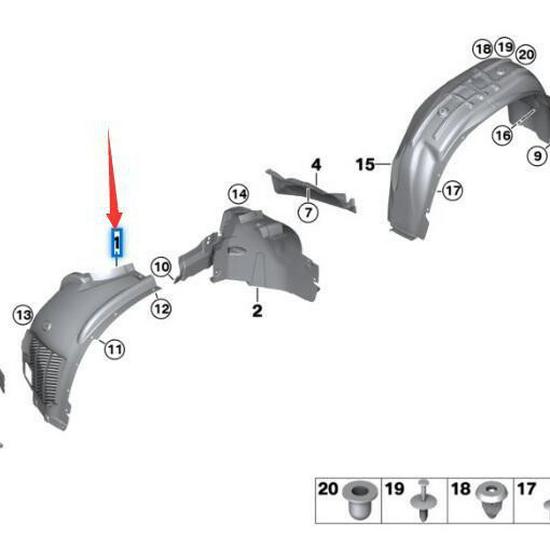 Передний подкрылок для BMW X5 F15, номера деталей 51717290853 и 51717290854