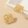 Zinc Zinc Alloy Wave Stud Earrings Square Shaped Twisted Earrings Delicate Ear Studs  Daily