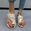 Женские шлепанцы, повседневная пляжная женская обувь, новые летние сандалии на плоской подошве, шлепанцы для прогулок, женские шлепанцы с застежкой на носок, римская пряжка