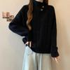 Sweater for Women Autumn Winter Thickened Warm Knitted Stretchy Long Sleeve High-neck Tops