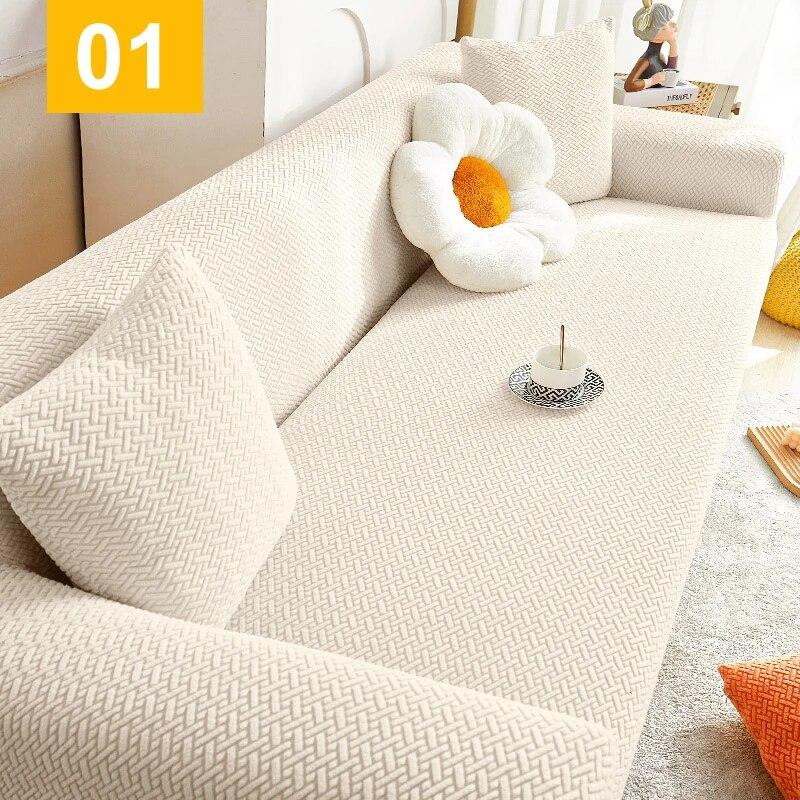 1/2/3/4 Seater Jacquard Sofa Covers Stretch Couch Cover Thick Corner Sofa Slipcover Protector For Home Elastic Armchair Cover