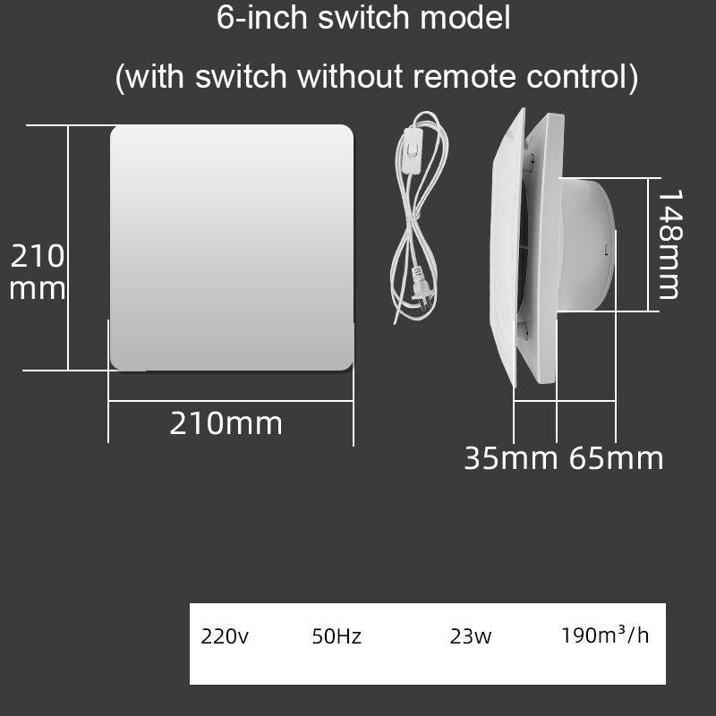 15 Вт 4/6 дюйма высокоскоростной вытяжной вентилятор кухонный оконный воздушный поток очиститель воздуха вентилятор туалет ванная комната вытяжка
