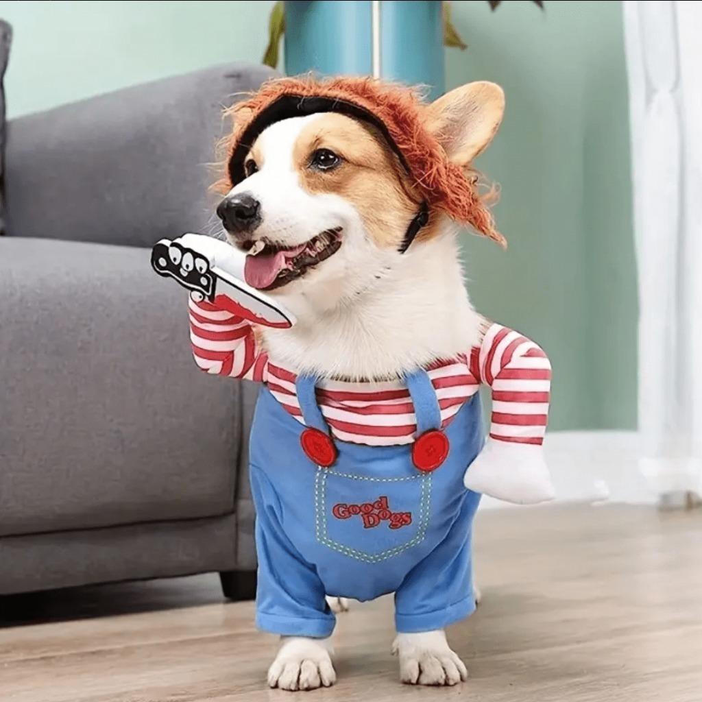 Hundeschreckliches Kostüm, Haustierkostüm, Хэллоуин, Косплей для Hunde, lustige Hundeparty-Kleidung, Hut, Weihnachtskostüm, Hundekleidung (S)