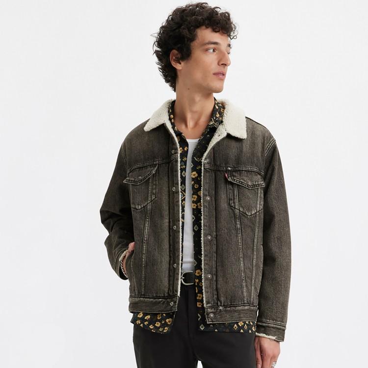 Джинсовая куртка Levis с воротником на пуговицах Мужские куртки Серый A5784-0001