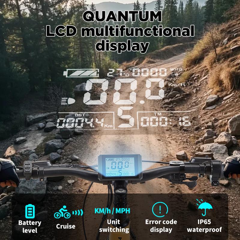 KIMDYMAKO2 E-Bike140km Range 48V 20Ah Battery, 80N.m 250W Motor, Full Suspension, 27.5" Tires, 9-Speed, LCD Display.