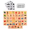 Montessori Shape Matching Board Game Find Shadow Matched Images Animal Fruit Blocks Puzzles Educational Toys For Children Wooden