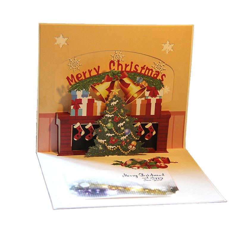 3D Merry Christmas Tree Pop-Up Holiday Cards with Envelope New Year Greeting Cards Handmade