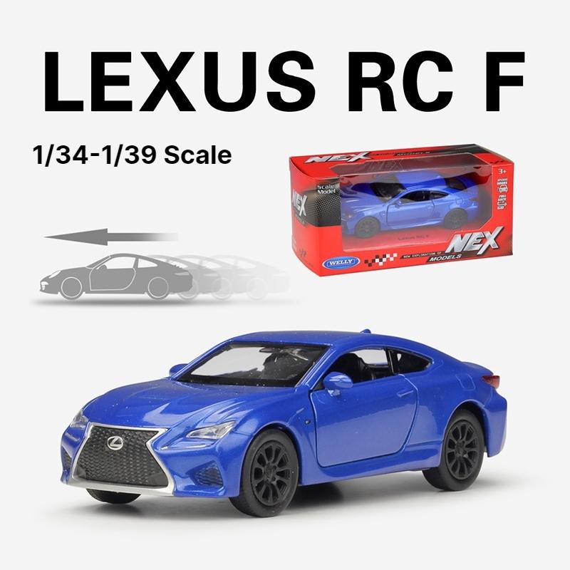 1/38 Lexus RC F Sport Coupe Toy Car Model WELLY 1/36 Diecast Metal Vehicle Miniature Pull Back Collection Gift For Boy Children