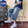 NASA MARVEL Men's Summer Straight-Leg Cropped Jeans