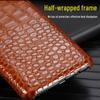 High-quality Cowhide Crocodile Belly Pattern Genuine Leather Protective Cover for Honor Magic 4 and Magic 4 Pro.