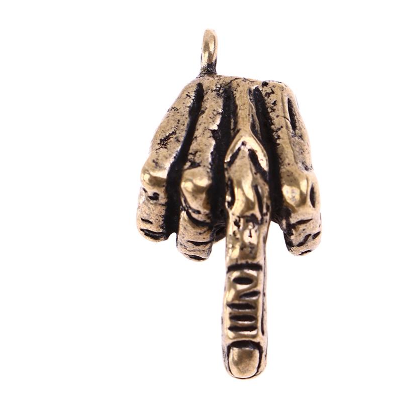 Металлический латунный брелок с поднятым средним пальцем в форме подвески, ювелирный брелок