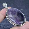 Sage Amethyst Gemstone 925 Sterling Silver Jewelry Pendant 2.32"