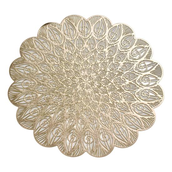 PVC Placemat for Dining Table Scratch-Resistant Hollow Pad Decorative Heat-Resistant Table Bowl Mats for Kitchen Restaurant Use