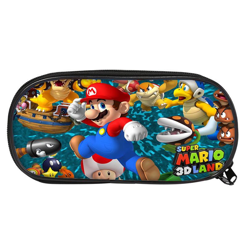 Пенал Super Mario Bros для студентов Нейлоновая сумка для хранения Большая вместимость Органайзер
