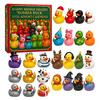 Funny French Bulldog Middle Finger Rubber Duck Advent Calendar 24 Christmas Countdown Box for Tree Decor Festive Bath Toy Gift for Kids Adults