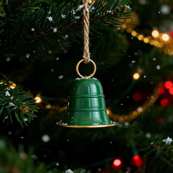 Деревенский Металлический Рождественский Колокольчик Большой Красный Зеленый Золотой Колокольчик Джингл Рождественская Елка Подвесной Декор Винтажный Ручной Работы Музыка Ветра для Елки Венка Дверного Декора
