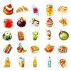10/30/56PCS Cartoon Food PVC Sticky Sticker Aesthetic DIY Colored korean Decoration Scrapbooking Supplies