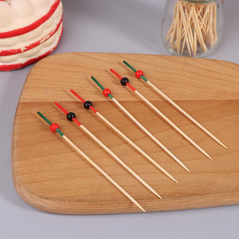 100Pcs 12Cm Bamboo Toothpicks Pick Buffet Cupcake Fruit Fork Party Dessert Salad Stick Cocktail Skewer For Wedding Party Decor