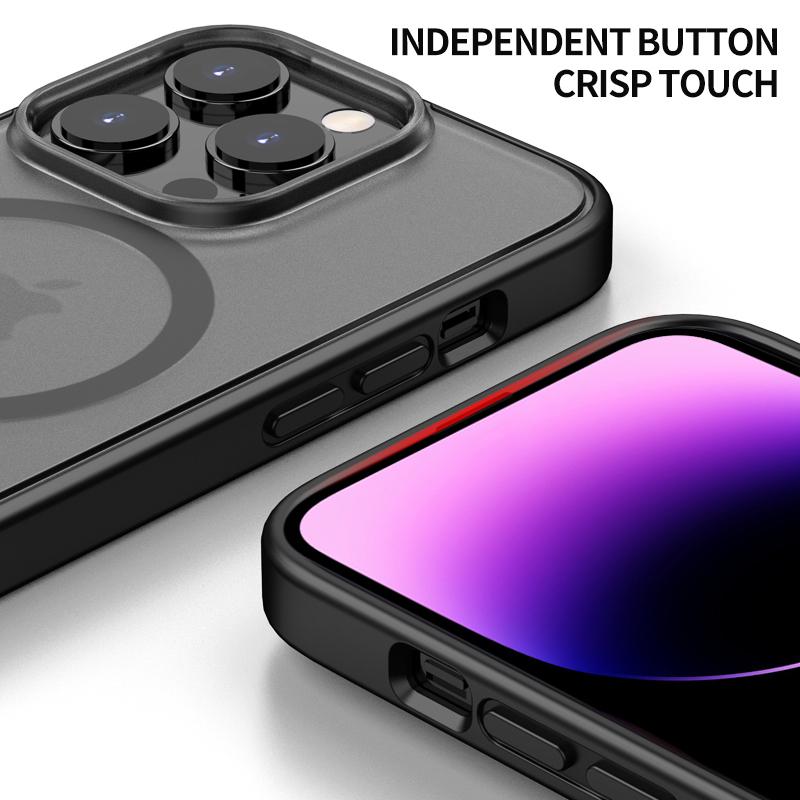 Матовый чехол для iPhone 13 Pro 6,1 дюйма, совместимый с MagSafe, противоударный чехол для телефона из ПК+ТПУ