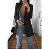 Осенняя мода больших размеров S-5XL с длинным рукавом и открытым передом, однотонные офисные женские однотонные блейзеры, женские повседневные свободные длинные блейзеры, кардиганы, куртки, пальто