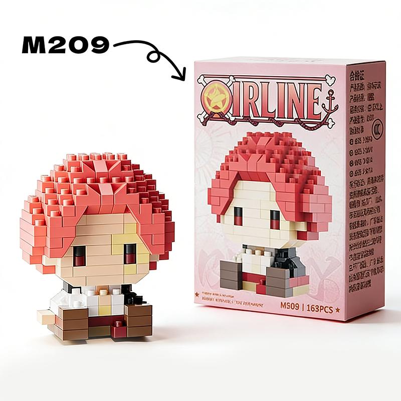Anime Character Micro Building Blocks Sun God Nika Luffy Zoro Ace Buggy 3D Assembly Mini Bricks Figure Model Toys