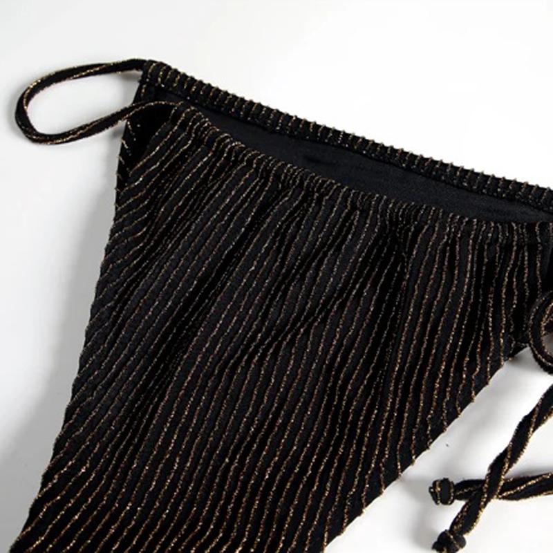 CINOON Сексуальное бикини пуш-ап женские купальники женский комплект микро бикини однотонные стринги с завязками сбоку купальный костюм купальные костюмы