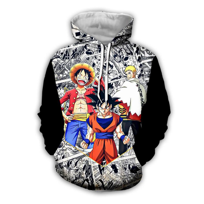 Dragon Ball New Saiyan Cute Anime Cartoon Fashion 3D Hooded Sweater Hoodie Adult Children's Size Four Seasons Loose Type