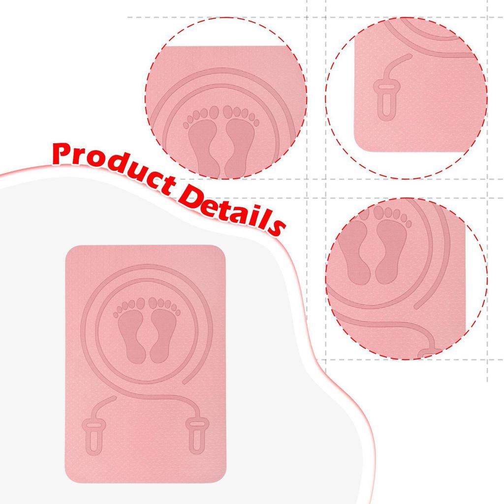 Jump Rope Mat 8mm Thick Anti Slip 60x40 cm for Home Gym Flooring Workout Mat