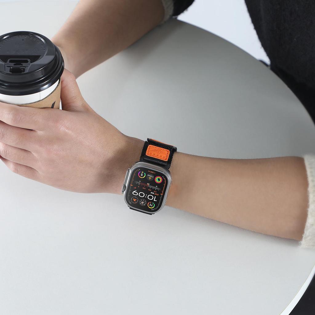 Cross-border Suitable Finely Woven Nylon Trail Strap for Apple Watch Series 8/7 S11 ULTRAL Modified Version.