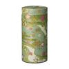 Noguchi Kumataro Tea Garden Tea Caddy, Large Capacity 200g, with Washi Paper and Inner Lid, Shikisai Green, Made In Japan, Stylish