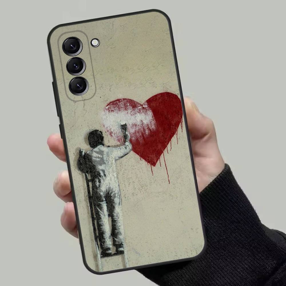 Чехол для телефона с граффити Бэнкси 'Война' для Samsung Galaxy A13, A21s, A22, A31, A32, A52, A53, A71, A80, Мягкий черный корпус