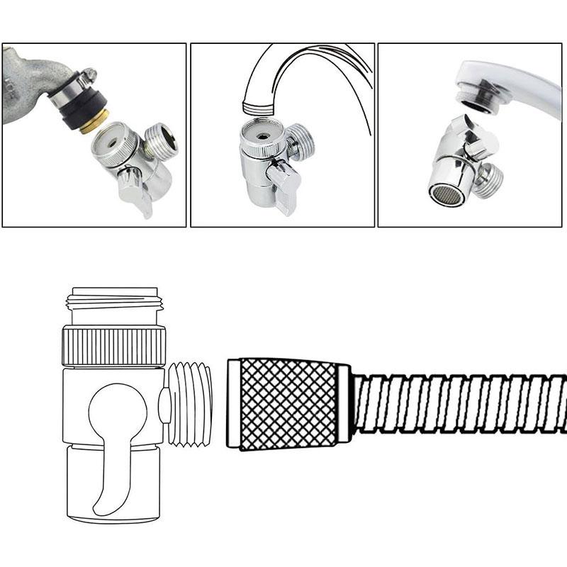 Переключающий клапан для душа из сплава премиум-класса для смесителя для кухни или ванной комнаты, умственный адаптер, одна ручка, полированный хром