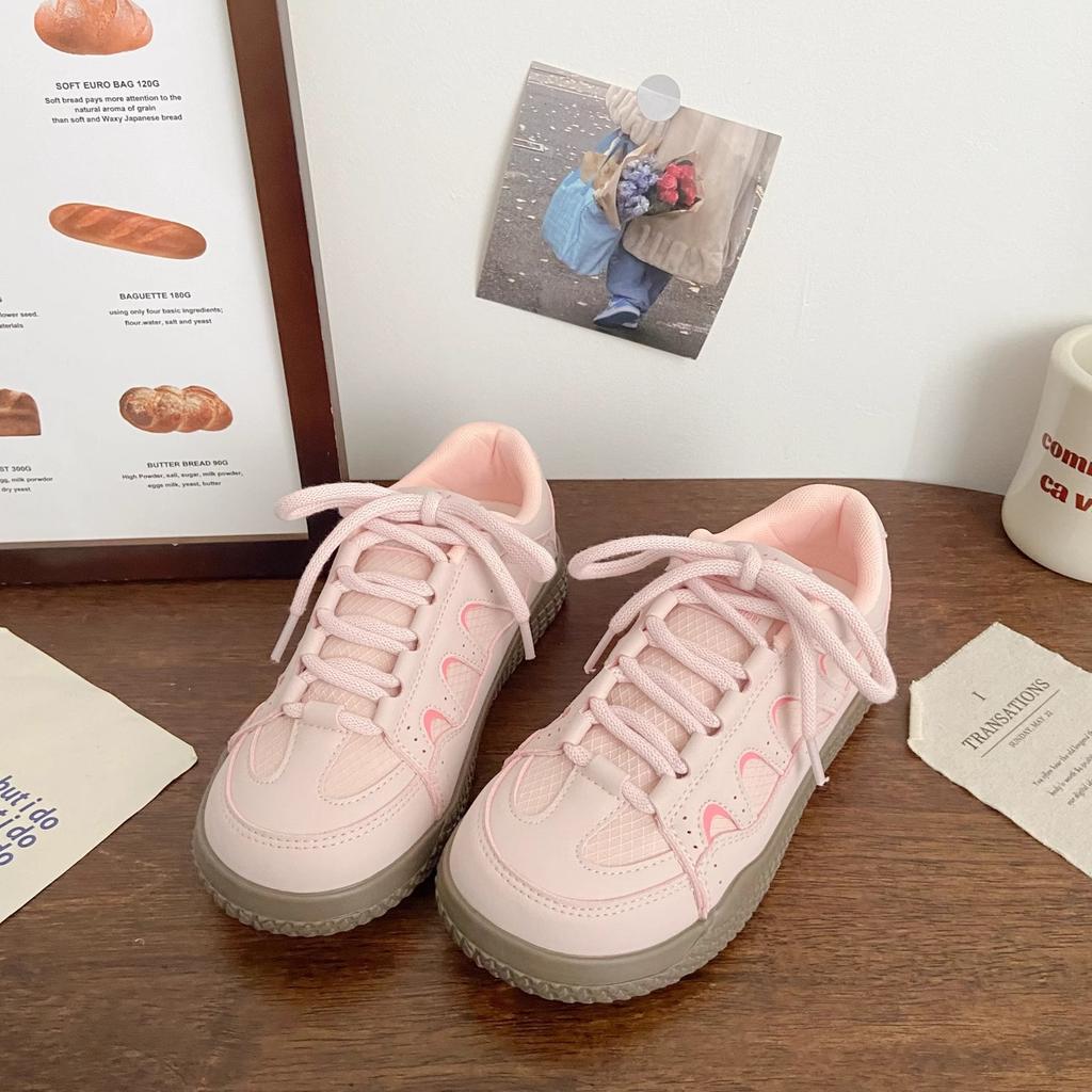 Ретро весна и осень новый уродливый милый женский нишевый платформа кэжуал универсальный 2025 кеды молочно-желтый инс тренд моральные тренировочные туфли