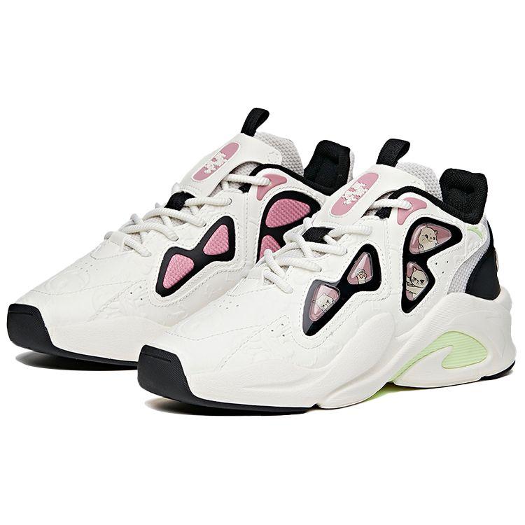 Anta Badass Weifeng Outdoor Casual Non-Slip Low-Top Dad Shoes Women Sneaker White Black Gray 122118088-4