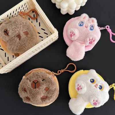 Милые игрушечные куклы, кошелек для монет, пушистый мягкий рюкзак, подвеска, портативная сумка для наушников, мультяшная мини-сумка для хранения