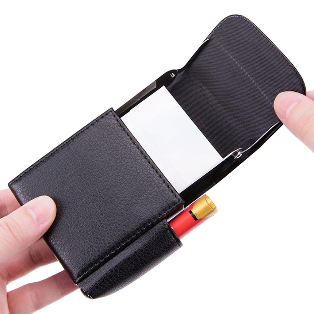 PU Leather Cigarettes Protective Bag Cigarettes Lighter Holder Pocket Case Cigarettes Storage Container for Smokers