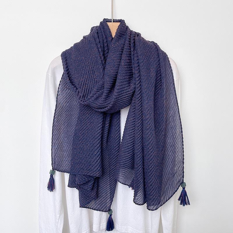 New Spring and Autumn Style Hanging Solid Color Scarf for Women's Literary Retro Versatile Shawl Thin Decorative Scarf Neck Fen