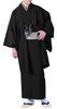 Комплект кимоно из эпонжа [KYOETSU] Комплект, моющийся, ткань, рукава, 2 предмета (Кимоно с рукавами, хаори), Мужской (Л, Черный)