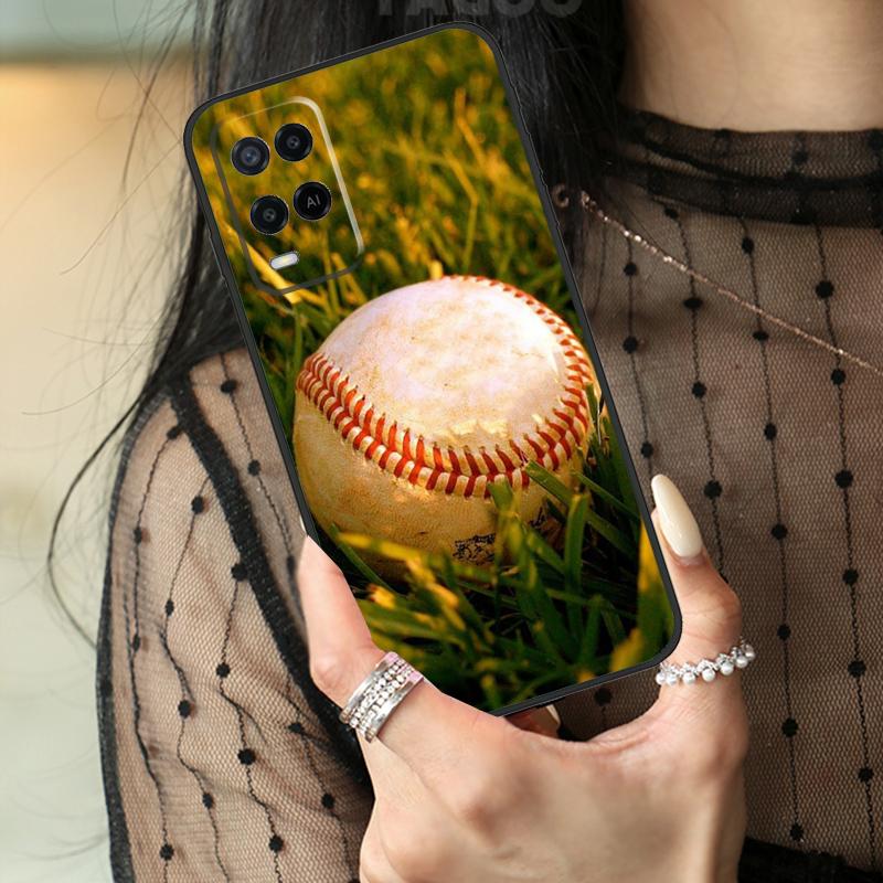 Baseball Case For Oppo A5 Pro A15 A17 A57 A77 A18 A38 A58 A78 A98 A94 A74 A54 A40 A60 A80 A96 A76 A16