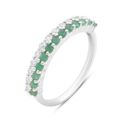 Серебряное кольцо с натуральным изумрудом 1.19ct, вес изделия 2,31 гр (2206088)