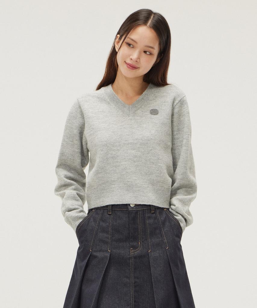 LEE Women'S V-Neck Knit Light Gray