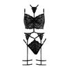 New Sexy Lady Lace Flower Bra No Steel Ring Bra Thong Set Underwear Pajamas