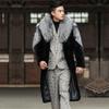 Men's Fur Jacket Mink Coat Whole Mink Velvet Trench Coat Fox Fur Integrated Top Long