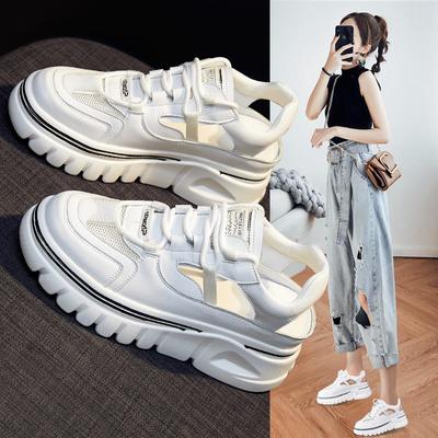 Сандалии Женские туфли Толстая подошва Кожаные туфли Pops Сандалии