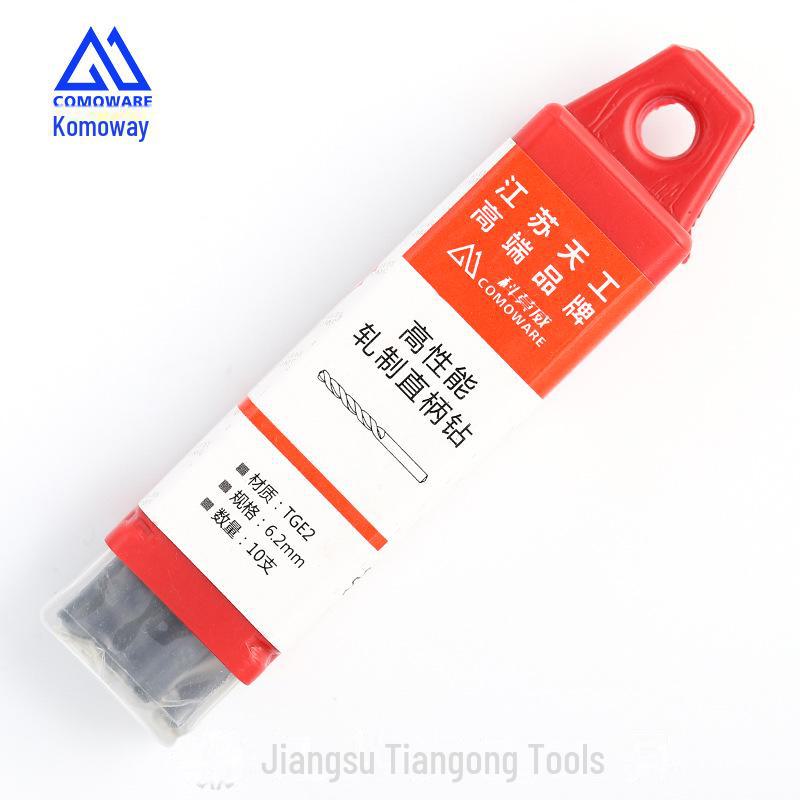 Спиральное сверло Tiangong Komoway 6542 из быстрорежущей стали M2 с прямым хвостовиком для расширения отверстий