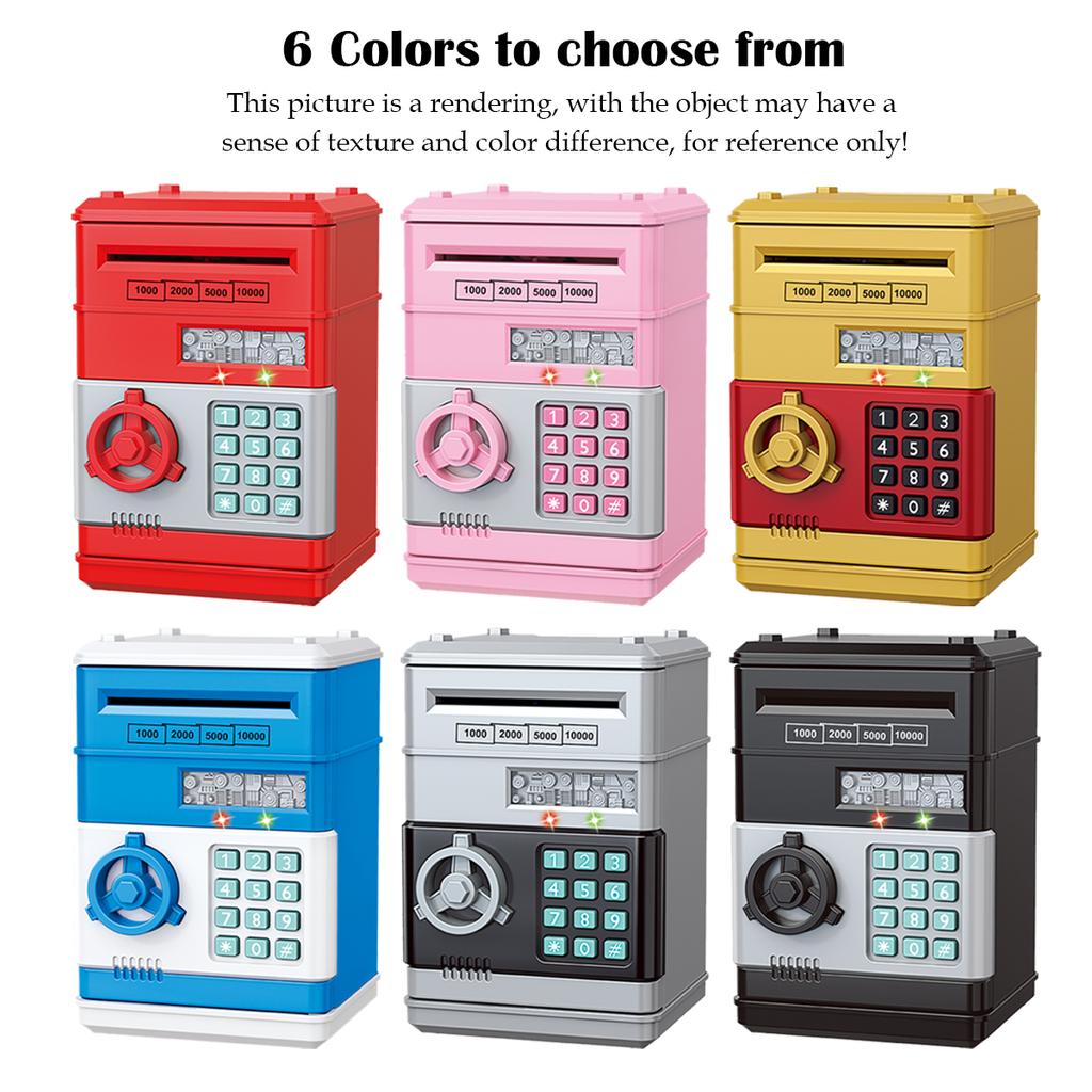 Копилка с паролем от банкомата, электронная копилка для детей, автоматическая прокрутка, подарочная коробка для сбережений бумажных денег для мальчиков и девочек от 3 лет